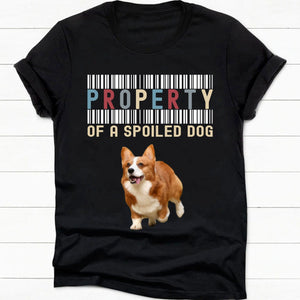 GeckoCustom Property Of A Spoiled Dog Personalized Dog Photo Shirt C283 Women Tee / Black Color / S