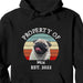 GeckoCustom Property Of Vintage Retro Photo Shirt, Personalized Custom Photo Dog Shirt H470 Pullover Hoodie / Black Colour / S