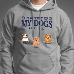 GeckoCustom Property Pawperty Of My Dogs Custom Bright Shirt C193 Pullover Hoodie / Sport Grey Colour / S