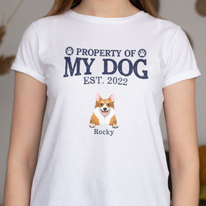 GeckoCustom Property Pawperty Of My Dogs Custom Bright Shirt C193 Women Tee / Light Blue Color / S