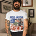 GeckoCustom Proud American Farmer T-shirt, Farmer Gift, Custom Clipart HN590 Pullover Hoodie / Sport Grey Color / S