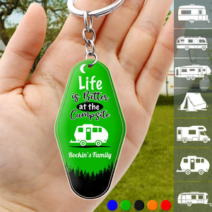 GeckoCustom Quote Camping Keychain, Camping Gift, Custom Rv Camping HN590