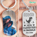 GeckoCustom RAWR Mean I Love You In Dinosaus Couple Metal Keychain, Valentine Gift HN590 No Gift box / 1.77" x 1.06"