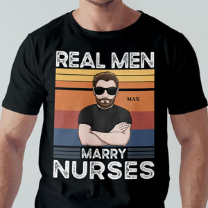 GeckoCustom Real Men Marry Nurses Husband Shirt