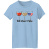 GeckoCustom Red Wine & Blue 4th of July Ladies Shirt H398 Women T-Shirt / Light Blue / S