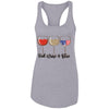 GeckoCustom Red Wine & Blue 4th of July Ladies Shirt H398 Women Tank Top / Heather Grey / X-Small