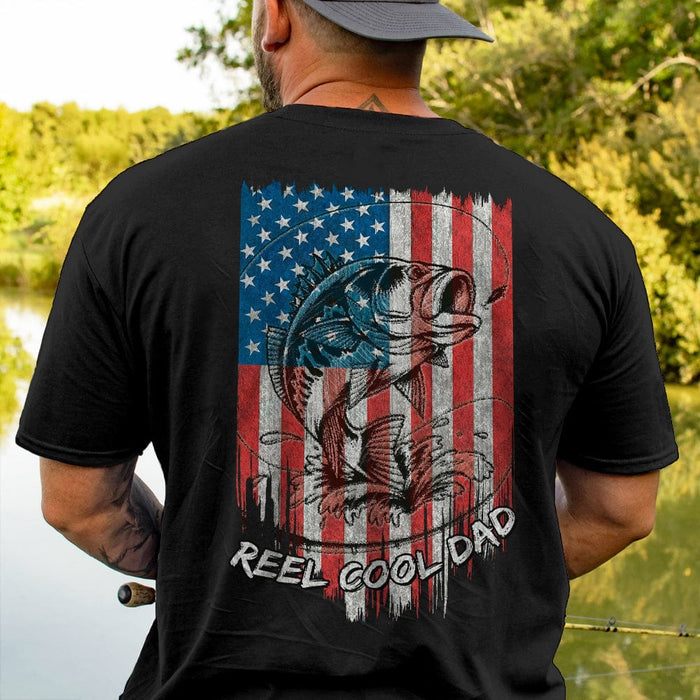 Reel Cool Dad Flag Back Fishing Shirt, HN590 — GeckoCustom