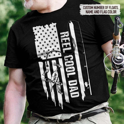 GeckoCustom Reel Cool Dad Flag Back Fishing Shirt, HN590 (front)