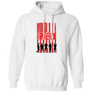 GeckoCustom Remember Everyone Deployed Red Friday American Flag Military 4th Of July Shirt H397 Pullover Hoodie / White / S