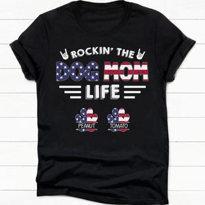 GeckoCustom Rockin' The American Dog Dad Life Personalized Custom Dog Shirt C395