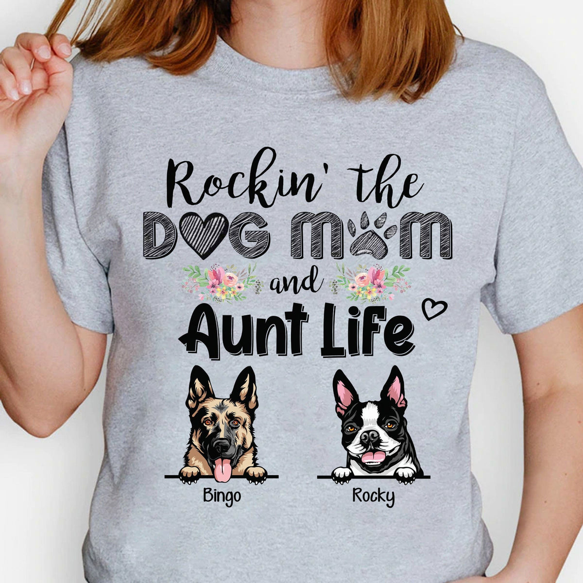 Dog mom and aunt t shirt best sale