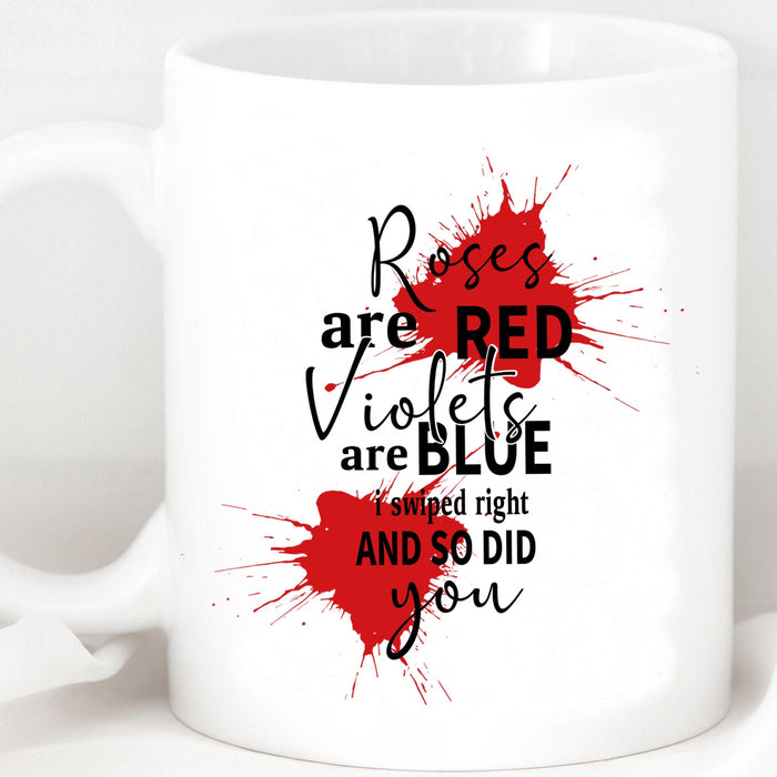 GeckoCustom Roses Are Red Violets Are Blue Personalized Custom Photo Valentine Anniversary Couples Mug H586