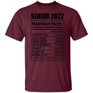 GeckoCustom senior 2022 CC Senior 2022 Nutrition Facts G500 5.3 oz. T-Shirt / Maroon / S
