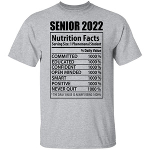 GeckoCustom senior 2022 CC Senior 2022 Nutrition Facts G500 5.3 oz. T-Shirt / Sport Grey / S