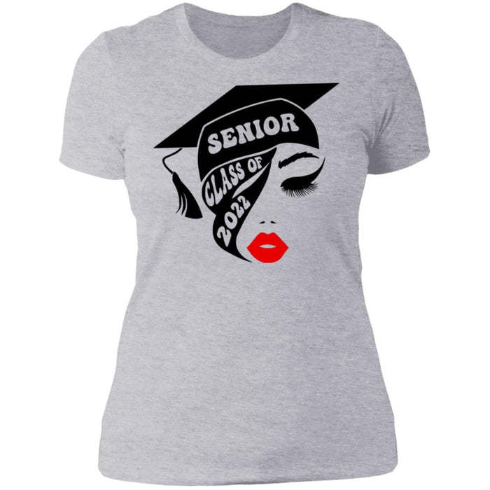 GeckoCustom Senior class of 2022 girl face shirt Women Tee / Heather Grey / X-Small
