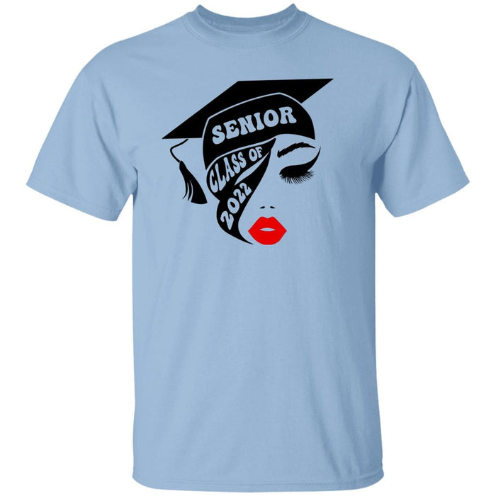 GeckoCustom Senior class of 2022 girl face shirt Basic Tee / Light Blue / S