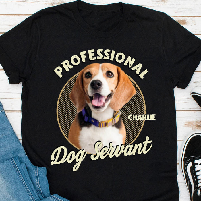GeckoCustom Servant Of Dog Cat Personalized Custom Photo Dog Cat Shirt C494 Basic Tee / Black / S