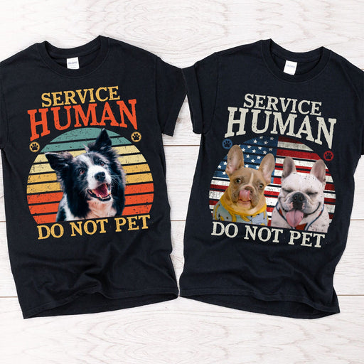 GeckoCustom Service Human Gift For Dog Lovers Dog Photo Personalized Shirt C215 Basic Tee / Black / S