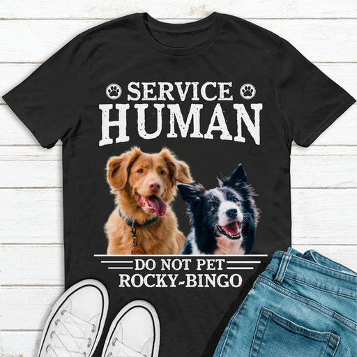 GeckoCustom Service Human Personalized Dog Cat Pet Photo Shirt C215N Women Tee / Black Color / S