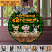 GeckoCustom Shenanigans Welcome St.Patrick's Day Dog Wooden Door Sign With Wreath HN590