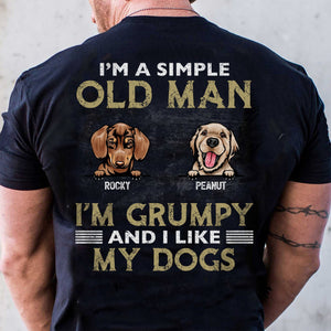GeckoCustom Simple Old Man Like Dogs Personalized Custom Dog Backside Shirt C443 Basic Tee / Black / S