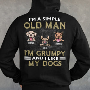 GeckoCustom Simple Old Man Like Dogs Personalized Custom Dog Backside Shirt C443 Pullover Hoodie / Black Colour / S