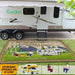 GeckoCustom Sit By The Campfire Watch People Park Campers Camping Patio Rug HN590