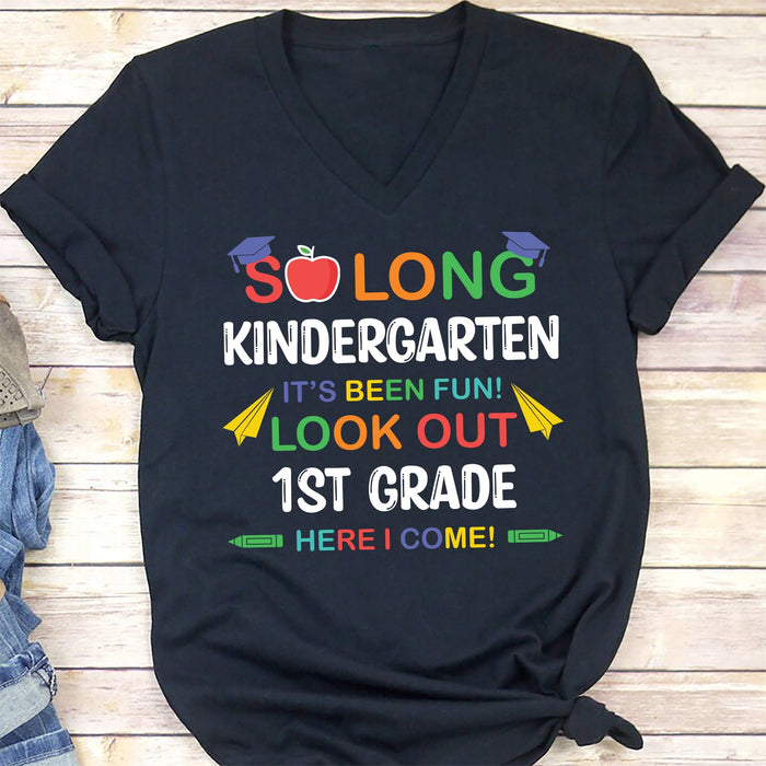 GeckoCustom So Long Kindergarten First Grade Second Grade PreK Third Grade Back To School Personalized Custom Shirt C418