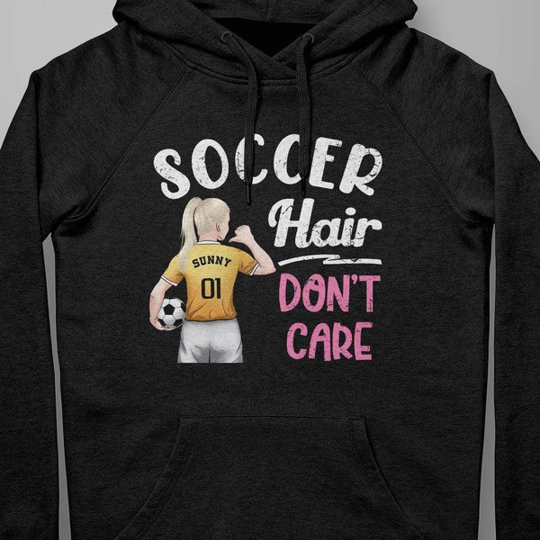 Soccer Hair Don't Care Soccer Girl Shirt - GeckoCustom