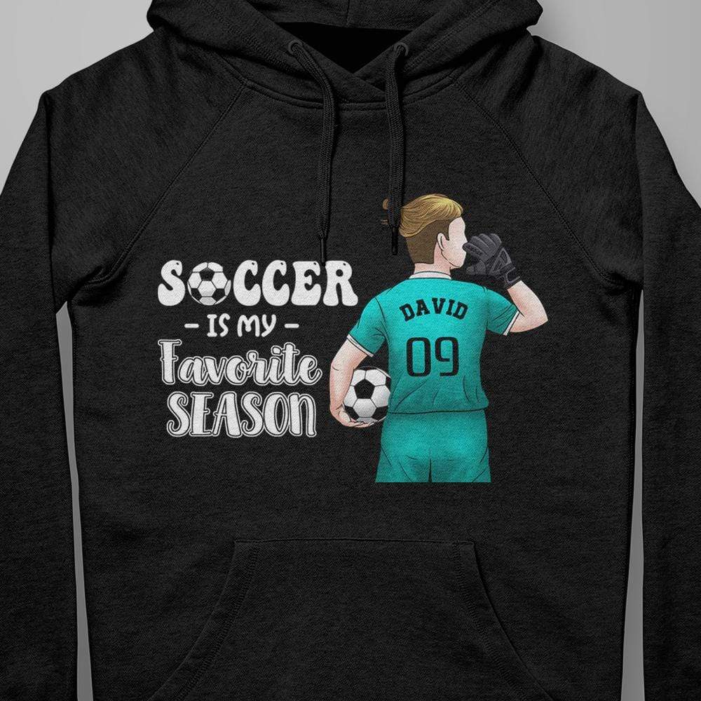 GeckoCustom Soccer Is My Favorite Season Soccer Shirt Youth Tee / Black / YS