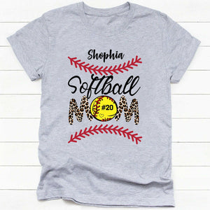 GeckoCustom Softball Mom Shirt Personalized Custom Softball Shirt H498 Women Tee / Light Blue Color / S