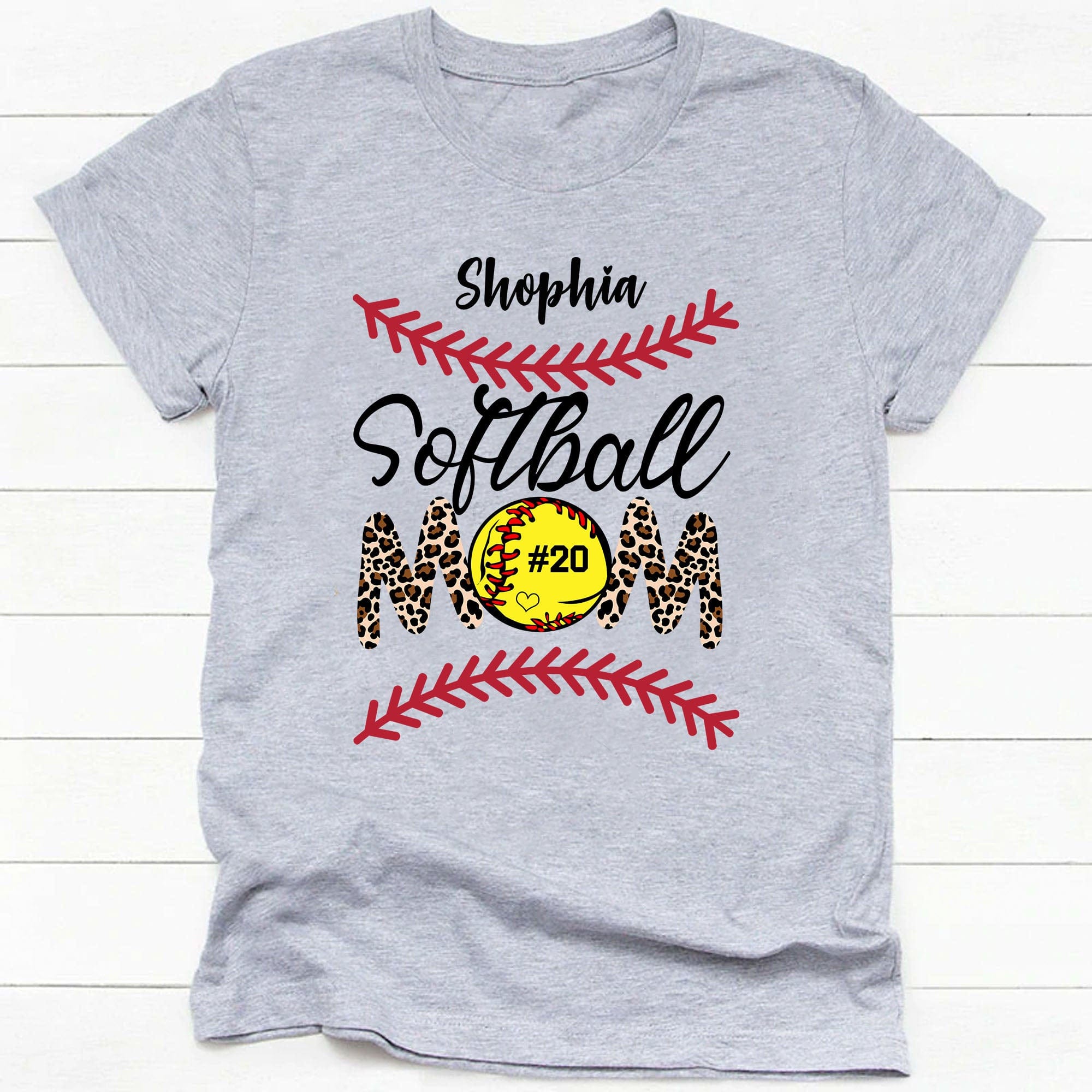 GeckoCustom Softball Mom Shirt Personalized Custom Softball Shirt H498 Basic Tee / White / S