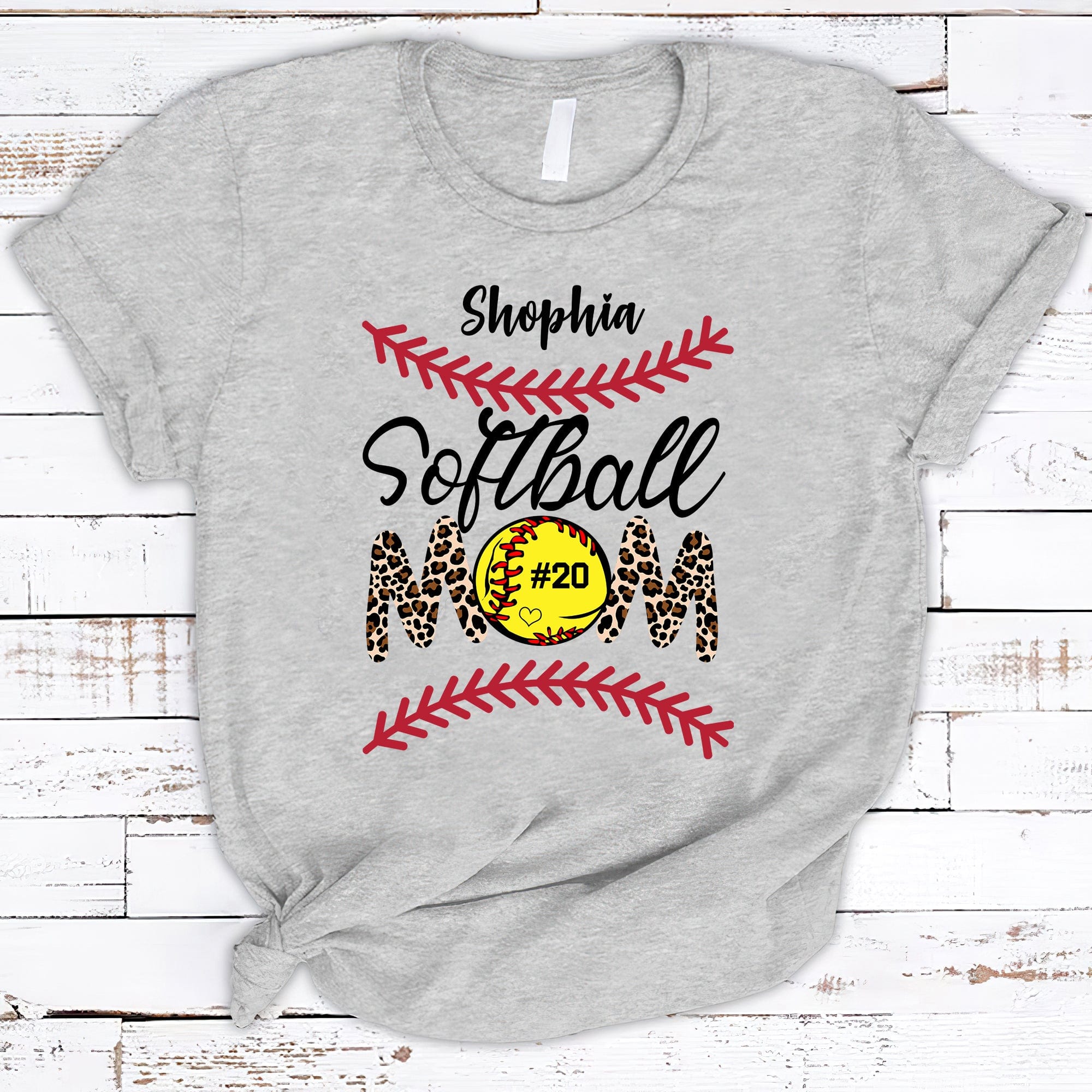 GeckoCustom Softball Mom Shirt Personalized Custom Softball Shirt H498 Basic Tee / White / S