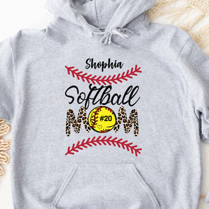 GeckoCustom Softball Mom Shirt Personalized Custom Softball Shirt H498 Pullover Hoodie / Sport Grey Colour / S
