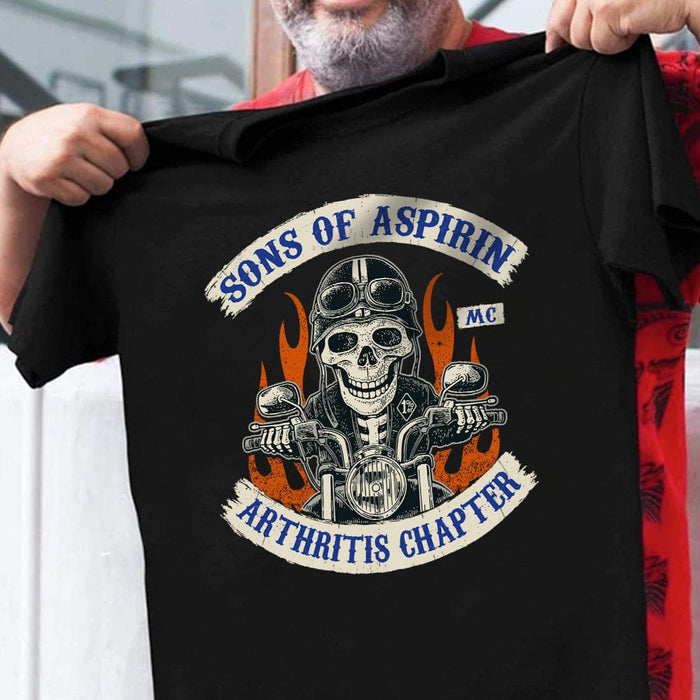 GeckoCustom Sons Of Aspirin Arthritis Chapter Biker Shirt, HN590