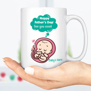 GeckoCustom Soon To Be Mug, Father's Day Mug, Expectant Father, Daddy To Be, Pregnancy Mug, Unborn Baby, First Time Dad, Baby, Utero, Unique, Funny C302