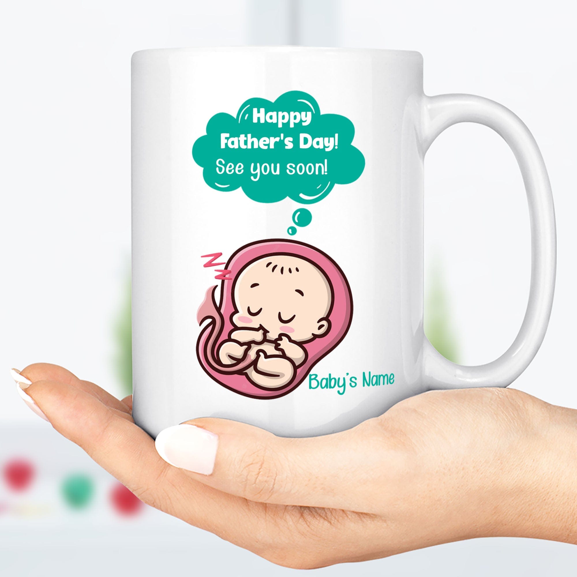 GeckoCustom Soon To Be Mug, Father's Day Mug, Expectant Father, Daddy To Be, Pregnancy Mug, Unborn Baby, First Time Dad, Baby, Utero, Unique, Funny C302 11oz