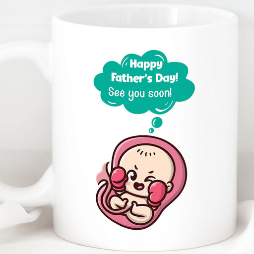 GeckoCustom Soon To Be Mug, Father's Day Mug, Expectant Father, Daddy To Be, Pregnancy Mug, Unborn Baby, First Time Dad, Baby, Utero, Unique, Funny C302 11oz
