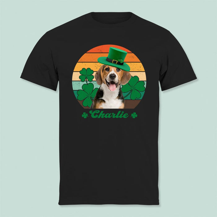 GeckoCustom St Patrick Retro Custom Shirt Dog Cat HN590 Unisex T Shirt / Irish Green / S