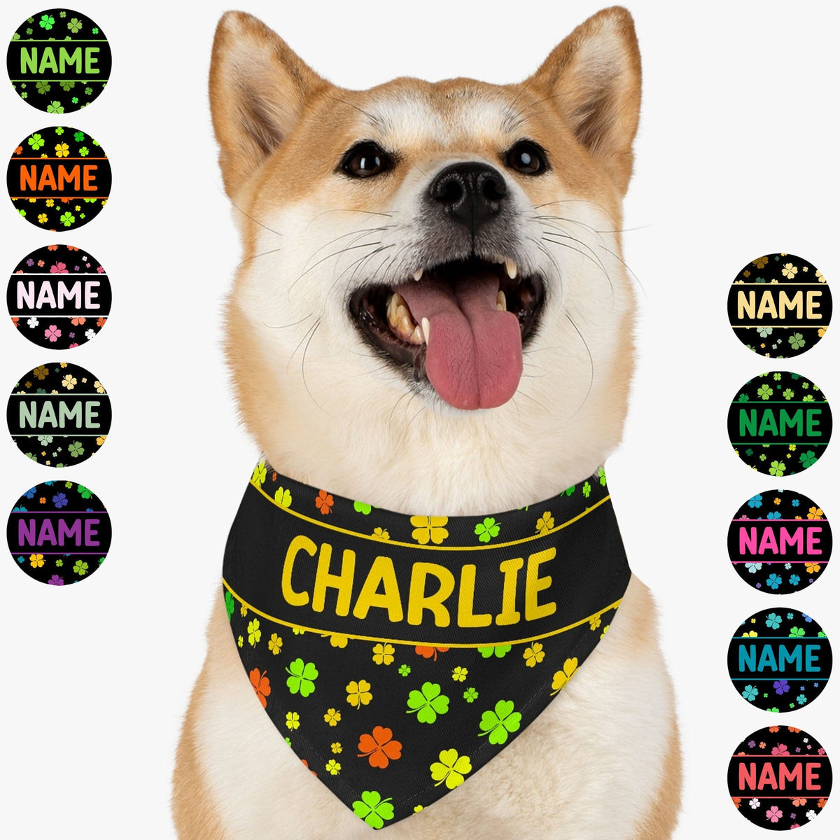 St. Patrick s Day Custom Name Bandana Personalized Dog Cat Pet Bandana GeckoCustom