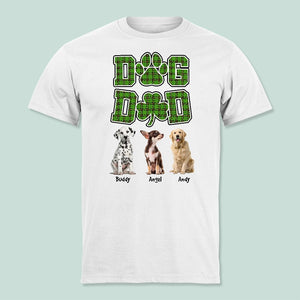GeckoCustom St.Patricks Day Custom Photo Dog Dad Shamrock Shirt K228 HN590 Unisex T Shirt / White / S