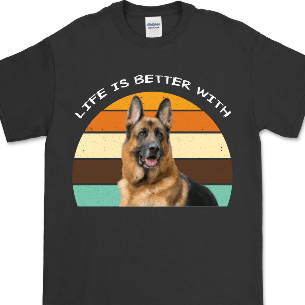GeckoCustom [Test] Life Is Better, Custom Dog Photo Dark Color T Shirt, Personalized Gifts For Pet Lovers NGHS88