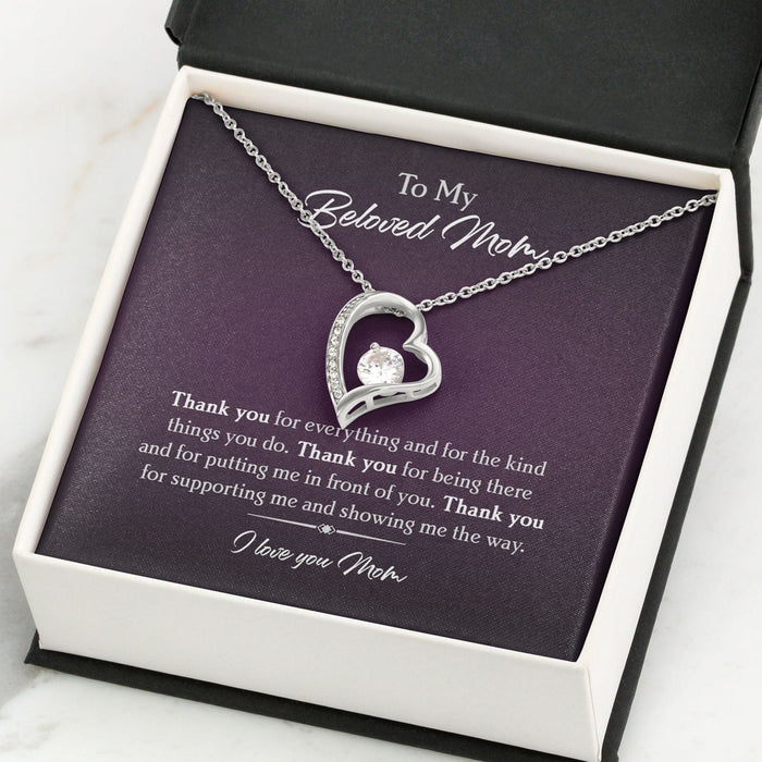 GeckoCustom Thank You For Everything Personalized Mother's Day Message Card Necklace C220 Forever Love