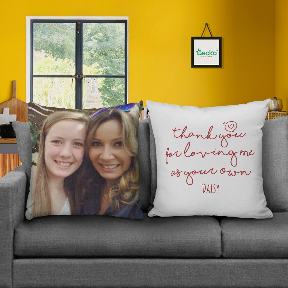 GeckoCustom Thank You For Loving Me As Your Own Stepmother Family Throw Pillow HN590 14x14 in / Pack 1