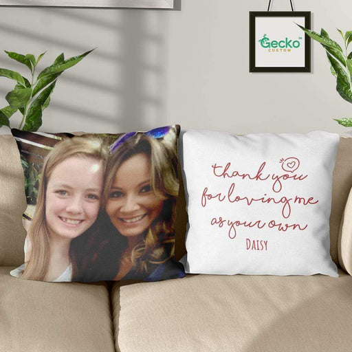 GeckoCustom Thank You For Loving Me As Your Own Stepmother Family Throw Pillow HN590 14x14 in / Pack 1