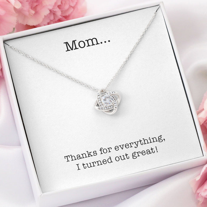 GeckoCustom Thanks For Everything Personalized Funny Mother's Message Card Necklace C267