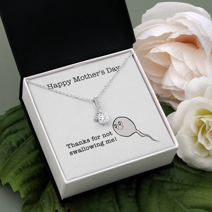 GeckoCustom Thanks For Not Swallowing Me Personalized Funny Mother's Message Card Necklace C266