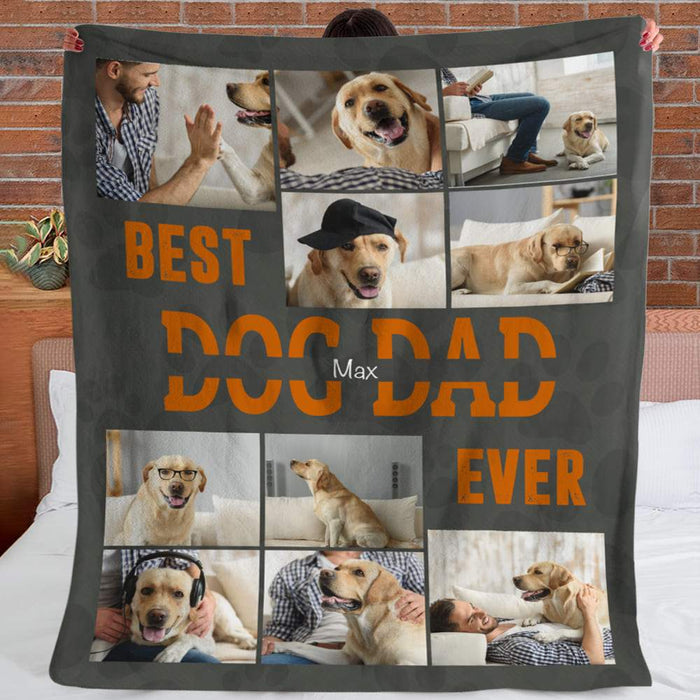 GeckoCustom The Best Dog Dad Blanket, Best Dog Dad Gift HN590 VPM Cozy Plush Fleece Blanket 50x60 (Favorite)