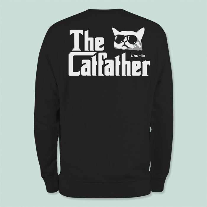 GeckoCustom The Catfather Personalized Custom Cat Dad Back Shirt N304 889129