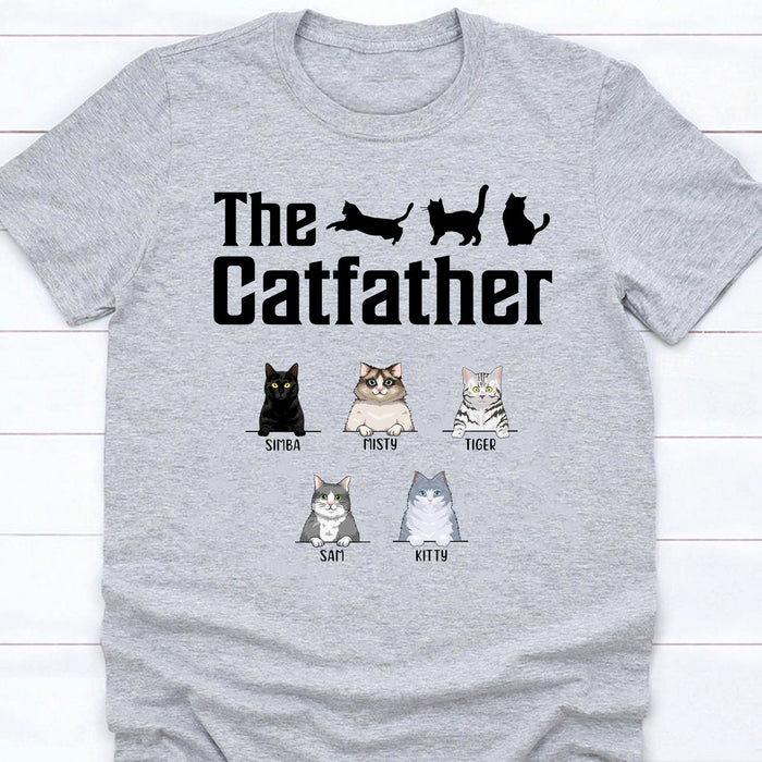 GeckoCustom The Catfather Personalized Custom Cat Father's Day Birthday Bright Shirt C356